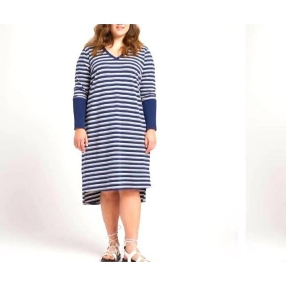 Universal Standard Rhine V Neck Striped Dress sz 3xs (2-4)
